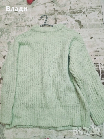 Пухкава топла Минт цвят дамска жилетка S, снимка 6 - Жилетки - 51966328