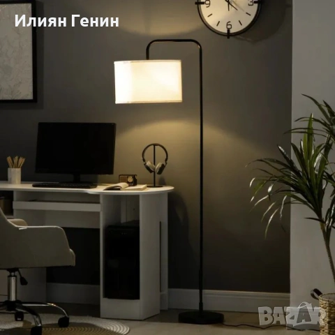 Подова лампа HOMCOM с крачен превключвател, снимка 4 - Настолни лампи - 53730074