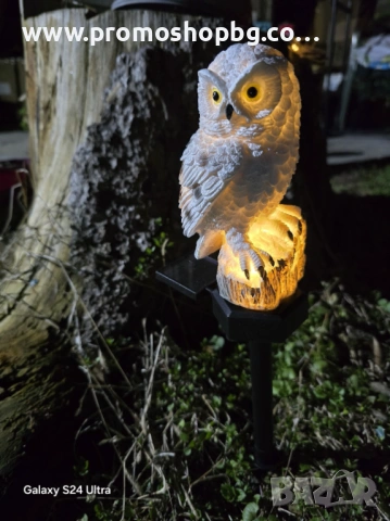 Соларна лампа "Бухал" Gardlov- реални снимки , снимка 6 - Соларни лампи - 46562563