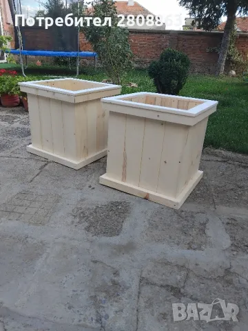 Саксии от дърво, кашпи., снимка 7 - Декорация за дома - 47643108