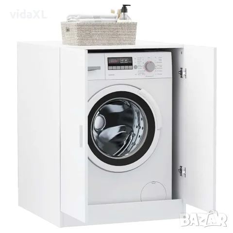 vidaXL Шкаф за пералня, бял, снимка 9 - Шкафове - 56146555