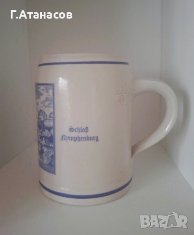 Старинна керамична немска халба Franz Stöber , снимка 2 - Антикварни и старинни предмети - 52772552