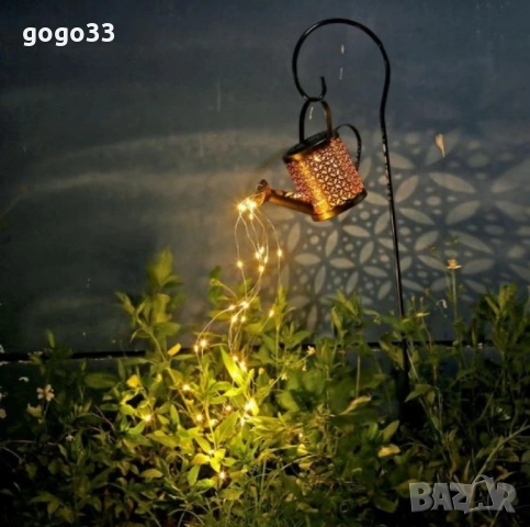 Декоративна соларна лампа със светлинни спринклери – ефект „водопад“, 60 LED, топла бяла светлина, снимка 4 - Декорация за дома - 50667962