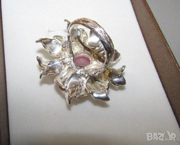 925 сребърен пръстен с рубин, снимка 5 - Пръстени - 53811099