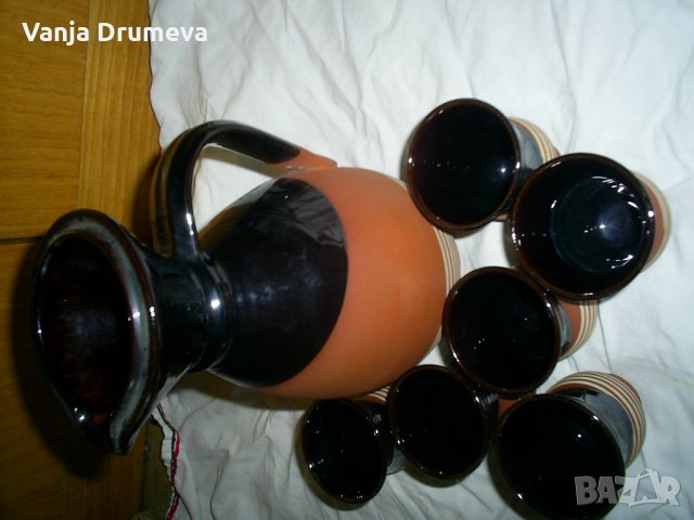 ефектен керамичен сервиз за ракия от соца,неизползван , снимка 8 - Сервизи - 34687850