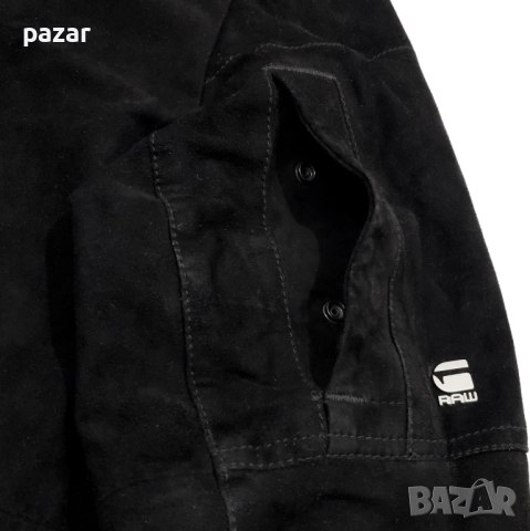 G-STAR RAW BATT Оригинално Мъжко Кожено Яке Велур M-L, снимка 4 - Якета - 51945244