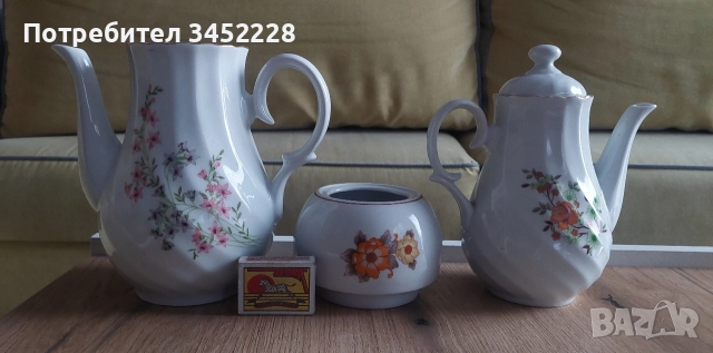 порцелан България две кани и захарница за колекционери , снимка 6 - Антикварни и старинни предмети - 52838936