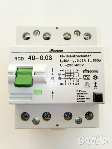 Трифазна дефектнотокова защита 40А