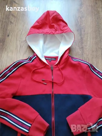 Michael Kors Mix Media Logo Fz Hoodie In Crimson - страхотно мъжко горнище С, снимка 6 - Спортни дрехи, екипи - 49576180