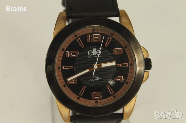 ELITE Мъжки Кварцов Часовник Розово Злато, снимка 4 - Мъжки - 51773096