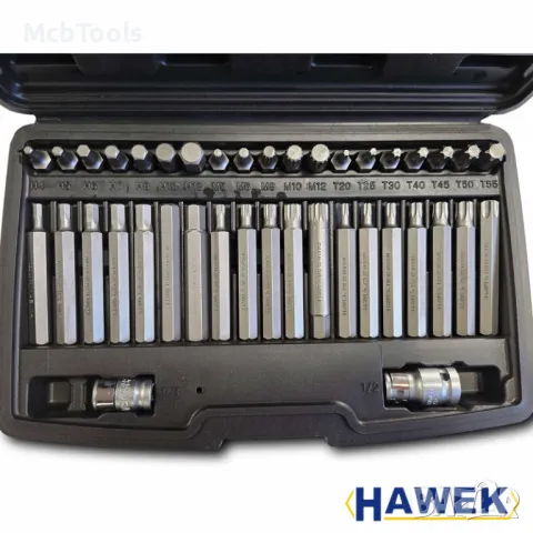 Комплект битове-накрайници HAWEK Hex, XZN и Torx – 40 броя, снимка 2 - Други инструменти - 47698433