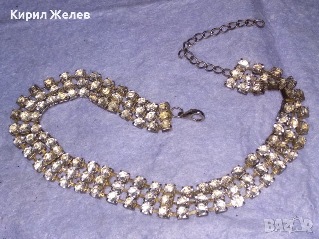 НЕЖНО ПОСРЕБРЕНО КРИСТАЛНО РЕТРО АРТ КОЛИЕ ТИП ЧОКЪР 38605, снимка 12 - Колиета, медальони, синджири - 41682635