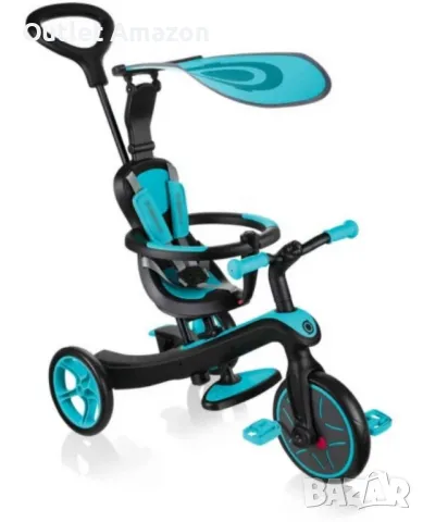 Детска триколка 4 в 1 Globber - Trike Explorer, синьо-зелена

