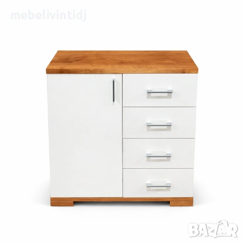 Скрин Top Mix KOM 1D4S в цветове бяло и дъб сонома, снимка 2 - Шкафове - 53788363