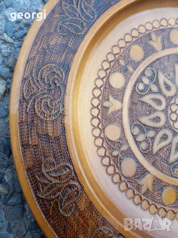 Голяма дървена чиния за стена дърворезба    18/2, снимка 2 - Декорация за дома - 39719235