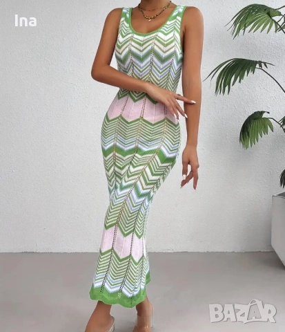 Зелена рокля, снимка 3 - Рокли - 51762864