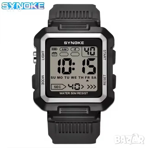 SYNOKE Унисекс електронен спортен ръчен часовник светещ хронограф Водоустойчив военен