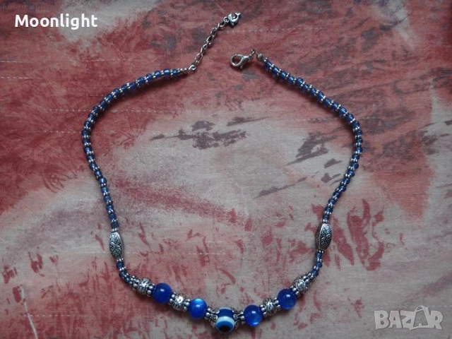 Комплект колие и гривна Синьо око, снимка 3 - Колиета, медальони, синджири - 53035384