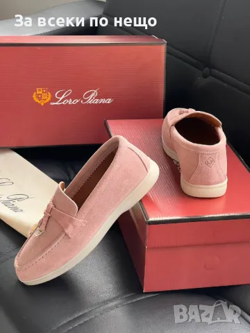 Loro Piana Дамски Розови Обувки Естествен Велур Лоро Пиана Код E242, снимка 2 - Дамски ежедневни обувки - 50412416