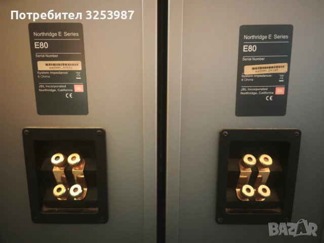 Подовостоящи тонколони JBL E80 - трилентови, 100-400W, 8 Ohm, USA Сиви, снимка 4 - Тонколони - 53692125
