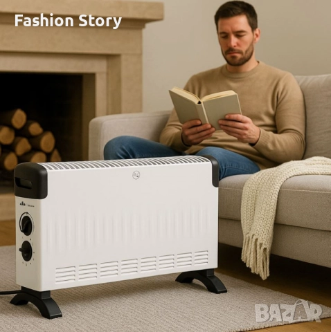 Конвекторни отоплители Rosberg – 2000W, 3 степени, защита от прегряване, снимка 2 - Отоплителни печки - 51801272