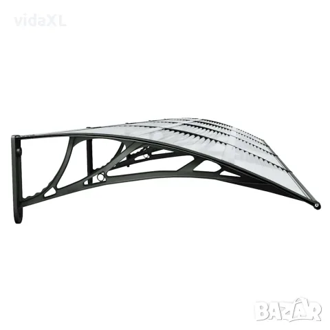 vidaXL Навес за врата, черно и прозрачно, 400x75 см, поликарбонат, снимка 5 - Врати за баня - 56146242
