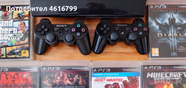 [ PS3 ХАК > 500GB PlayStation 3 Super Slim с 2 джойстика и 40 игри, снимка 2 - PlayStation конзоли - 51982648
