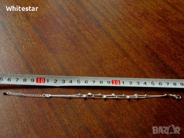 Посребрена дамска гривна за глезен или ръка, снимка 3 - Гривни - 53643742