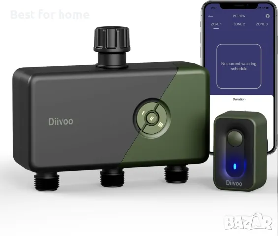 Diivoo WiFi смарт воден таймер с ХЪБ- програматор с 3 зони.