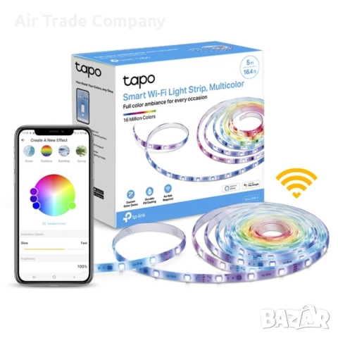 Безжична многоцветна LED лента TP-Link Tapo L920, 5 метра, снимка 4 - Лед осветление - 51568018