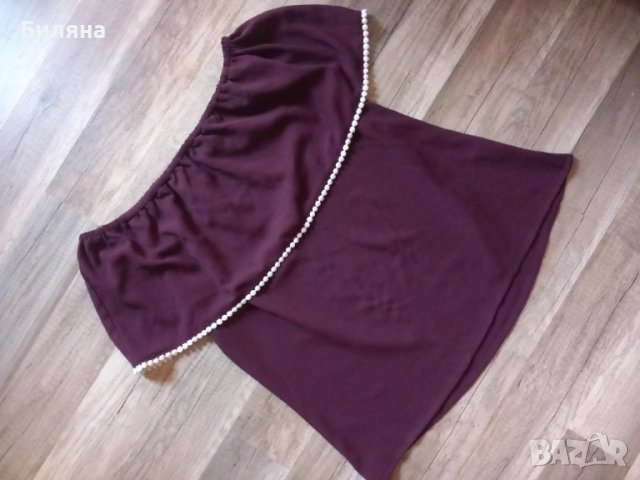Блуза в цвят бордо, снимка 1 - Тениски - 42099913