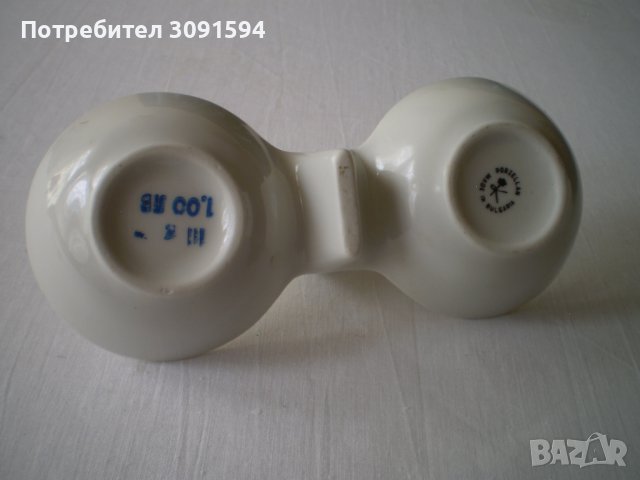 Българска порцеланова солница от Соца, снимка 4 - Антикварни и старинни предмети - 40577774