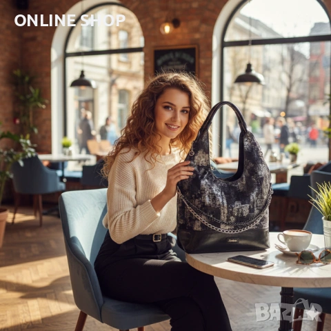 Дамска чанта от екологична кожа в черен цвят НОВА, снимка 6 - Чанти - 53587567