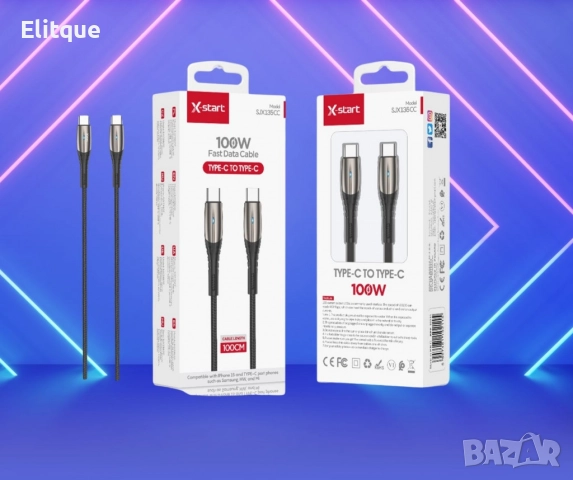 Кабел за бързо зареждане , SJX135CC , Type-C to Type-C, снимка 4 - Кабели и адаптери - 52840164