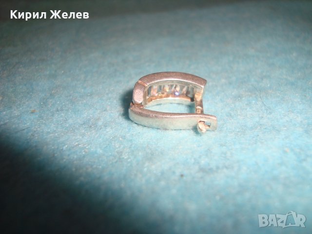 СТАРА СКЪПОЦЕННА СРЕБЪРНА ОБЕЦА СРЕБРО 925 - АНГЛИЯ с ФАСЕТ КРИСТАЛИ 25916, снимка 7 - Обеци - 35736256