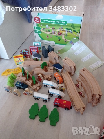 Дървени влакчета с релси и други , снимка 4 - Влакчета, самолети, хеликоптери - 52928657