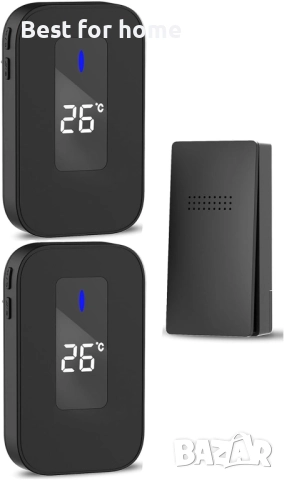 Комплект безжичен звънец с вграден термометър, 38 опции за звънене-2 бр., снимка 8 - Други стоки за дома - 51856056