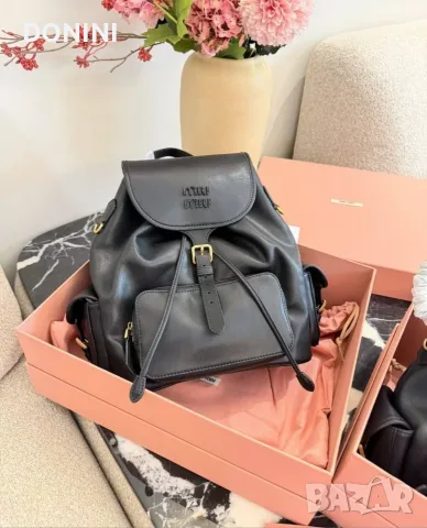 Miu Miu дамска раница от естествена кожа, снимка 2 - Чанти - 55894493