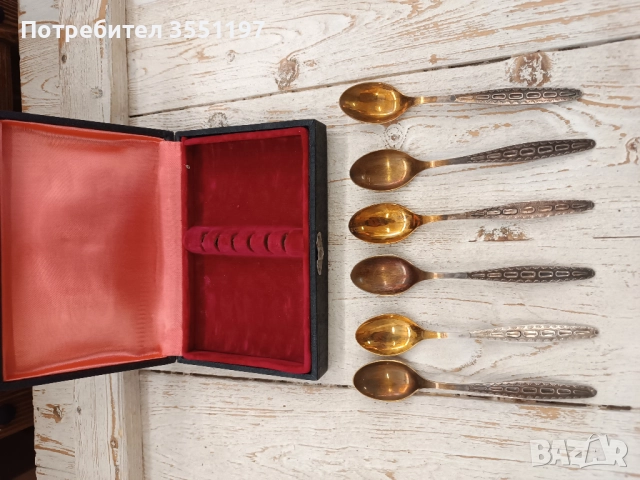 Стари неползвани много запазени руски лъжички в кутия 10 бр, снимка 3 - Антикварни и старинни предмети - 51789487