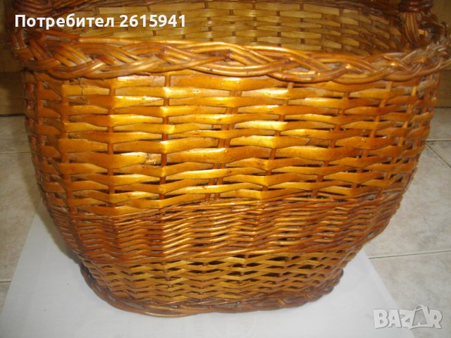 Стара Битова Кошница От Ракита-Голяма-Отлична-540х380х270мм-От Соца, снимка 8 - Саксии и кашпи - 39436658