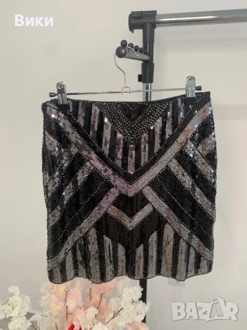 Пола с паети и маниста в размер М, снимка 10 - Поли - 50739032