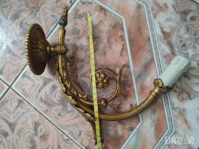 стар бароков аплик за стена, снимка 2 - Лампи за стена - 40201852