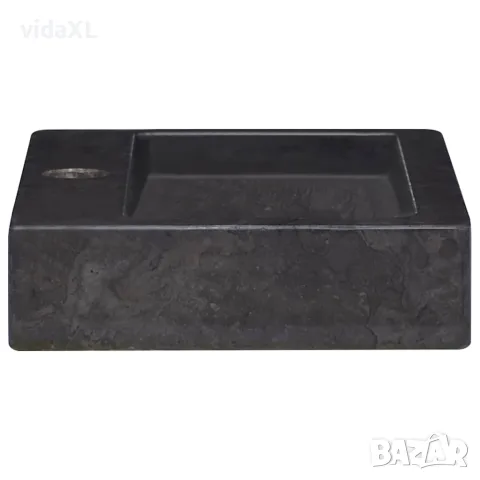 vidaXL Стенна мивка черна 38x24x6,5 см мрамор, снимка 5 - Мивки - 56146145