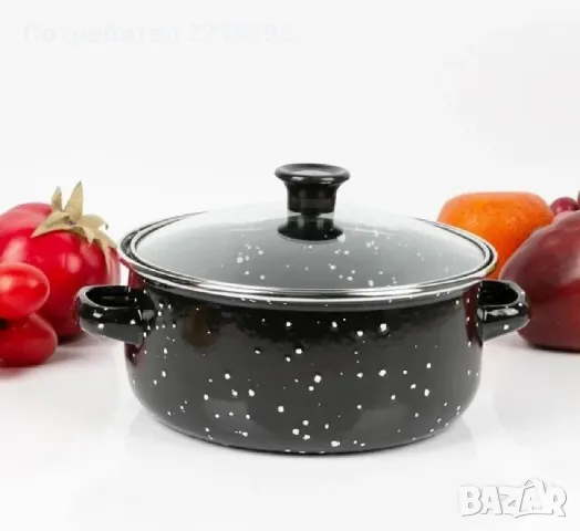Промоция!Комплект от 5 Броя Тенджери с 5 Стъклени Капаци Черни , снимка 2 - Съдове за готвене - 49165978
