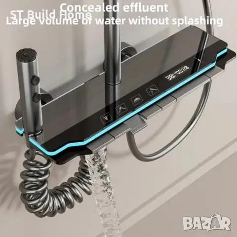 🌟 Луксозен комплект душ система с LED осветление в стилни клавиши 