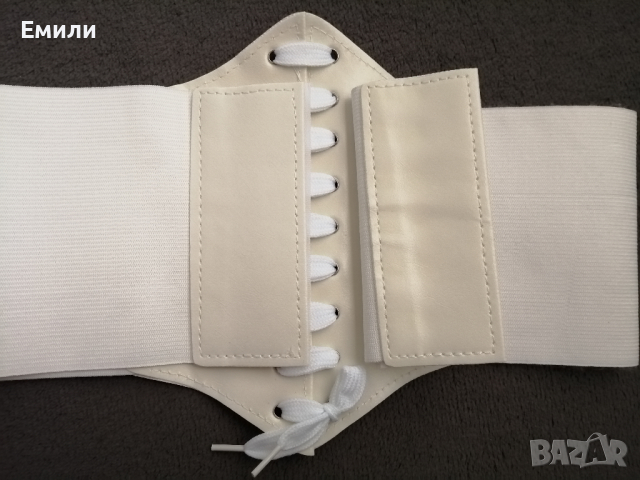  Корсет колан от еко кожа в бял цвят , снимка 11 - Колани - 36465030