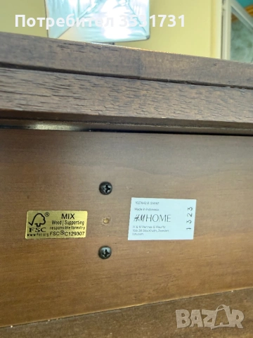 H&M Home дървено бюро с метални крака, снимка 10 - Бюра - 53403156