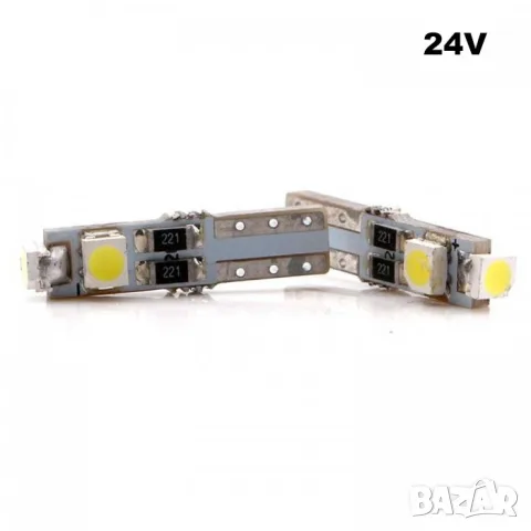 LED крушки T5 24V 6000K 2 броя