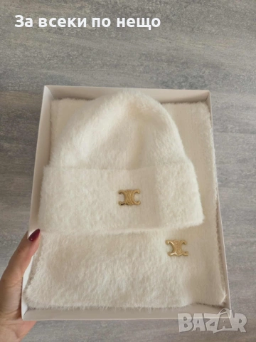 Celine Комплект Шал И Шапка Селин - Налични Различни Цветове Код L-A14, снимка 6 - Шалове - 53217136