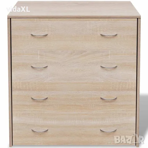 vidaXL Сайдборд с 4 чекмеджета, 60 x 30,5 x 71 см, цвят дъб, снимка 4 - Бюфети - 56146442